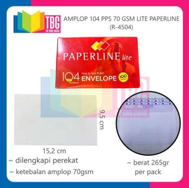 2 PACK AMPLOP 104 PPS 70 GSM LITE PAPERLINE ENVELOPE AMPLOP PUTIH POLOS (R-4504)