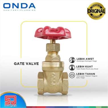 ONDA Gate Valve 2" Katup Keran Stop Kran PDAM Pipa Kuningan Drat Dalam