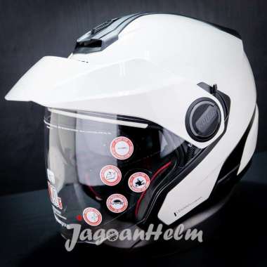 NOLAN HELM N405 JET #5 CLASSIC N-COM | METAL WHITE | HALF FACE L