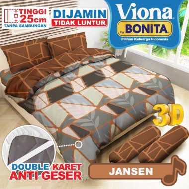 VIONA BY BONITA Bed Cover Set SPREI FLAT KING Size Uk.180x200cm Tinggi 25 II Jansen