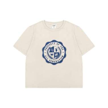 3Second Women's T-Shirt Short Sleeve Body Fit Cotton Ringer Tee Rowen C130825 XL Cream