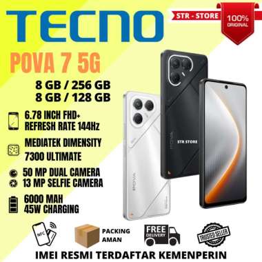 TECNO POVA 7 5G 8/256 GB GARANSI RESMI TECNO POVA 7 5G 8/128 GB POVA 7 5G NFC - TECNO POVA 7 5G 8 GB