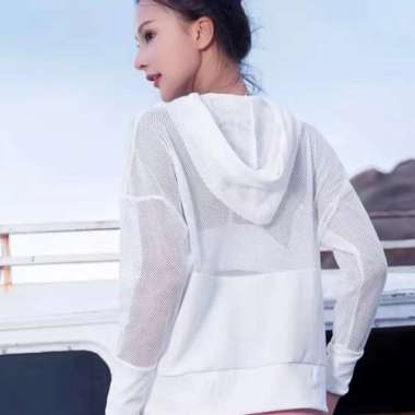 Hoodie basic jaring / hoodie jala korea / baju jaring olahraga gym / hoodie lari pagi