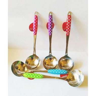 Centong Sayur Polkadot  Stainless Centong Sayur Gagang Polkadot