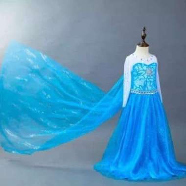 BAJU KOSTUM ANAK FROZEN ELSA DRESS GAUN PESTA ULTAH - 120