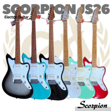 SCORPION JS26 Black Jaguar Series Electric Guitar Gitar Jazzmaster SVB