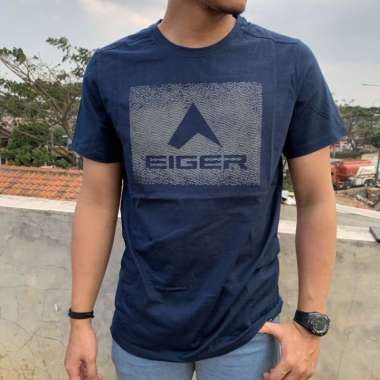 EIGER FINGER PRINT T-SHIRT - NAVY XXXL