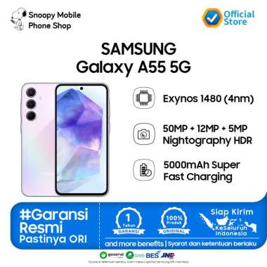 [Bundling] Samsung Galaxy A55 5G 12/256GB + Adapter - GARANSI RESMI SEIN Awesome Lilac