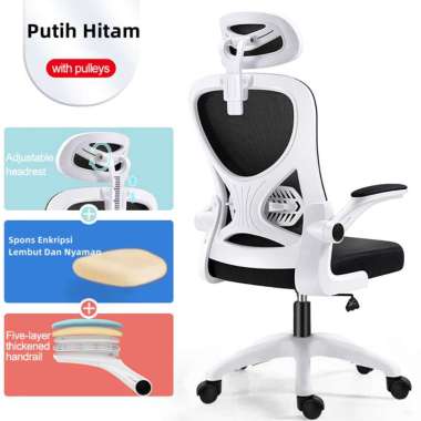 RM Kursi Komputer Kursi Kantor Kursi Ergonom Kaki nilon+Putih 250