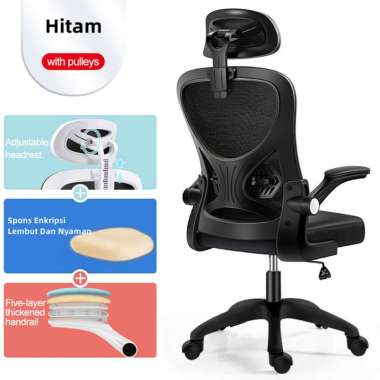 RM Kursi Komputer Kursi Kantor Kursi Ergonom Kaki nilon+Hitam 250