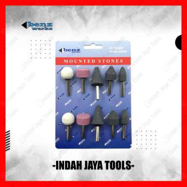 BENZ Mounted Stone BESAR 6 mm - Batu Gerinda Mini Mata Tuner Shank 5 PCS