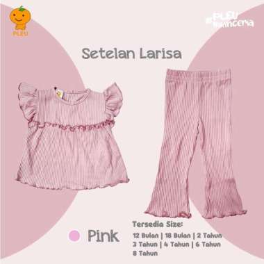 PLEU Setelan Larisa | Setelan Celana Legging Anak Perempuan Usia 1-8 Tahun 8 tahun Pink