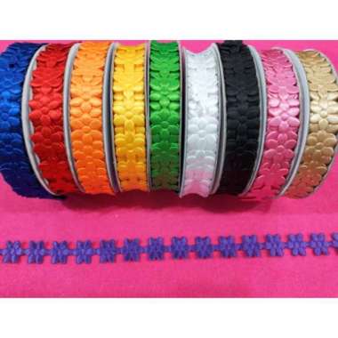 Hiasan Taplak Meja Pita Renda Motif Melati METERAN Yellow