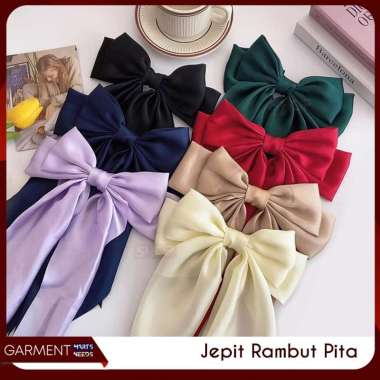 Jepit Clip Pita Kain Satin Kawaii Style Fashion Hair Aksesories Wanita Kpop Bahan Premium Import PIN