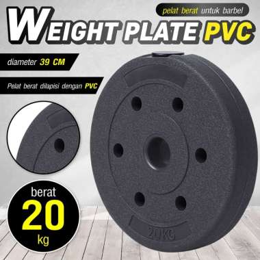 BG SPORT PVC WEIGHT PLATE PIRINGAN PLAT LATIHAN BEBAN PLAT BARBEL DUMBBELL 20KG