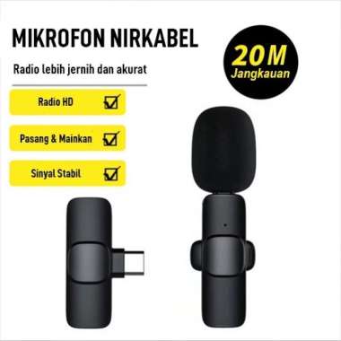 Microphone K8 Mic Clip On Wireless USB Klip On Type C Youtube Live Vlog