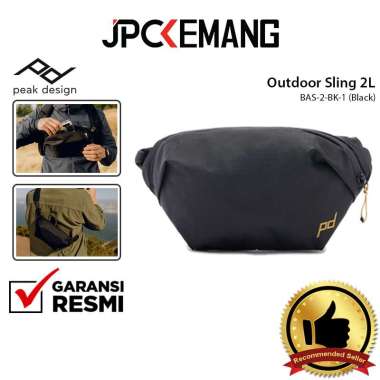 JPC KEMANG Peak Design Outdoor Sling Bag 2L Peak Design Tas Sling Pouch 2 L GARANSI RESMI Black