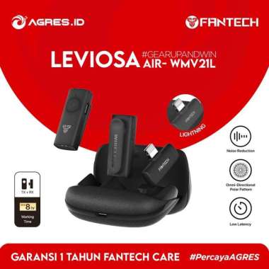Fantech Leviosa Air WMV11 / WMV21 Microphone Wireless Clip On Mic Lightning Dual Mic