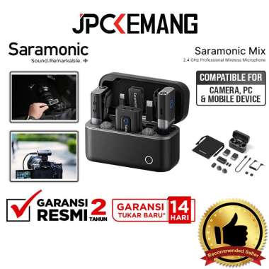 JPC KEMANG Saramonic Mix Professional Wireless Microphone with Mic In TX + TX + RX (2.4 GHz) GARANSI