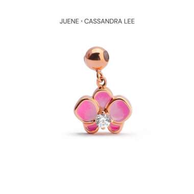 Liontin Emas 7k - Pink Orchid Gold Charm - With Love Collection - Cassandra Lee x Juene Jewelry Whit