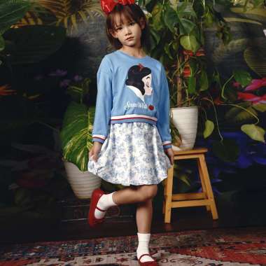 Rodeo Junior Sweater Crop Anak Perempuan Biru/ Cropped Sweater Girl Blue/ RJG Snow White 12 tahun