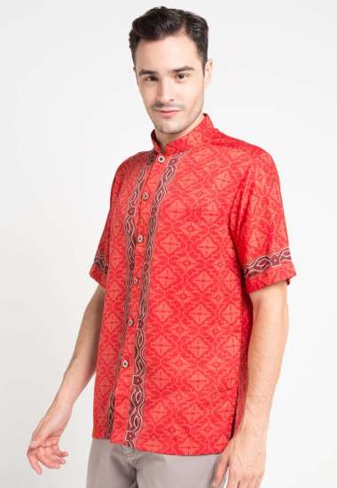 Arjuna Weda Koko Batik Sentadu Kembang 60122047 - Merah S