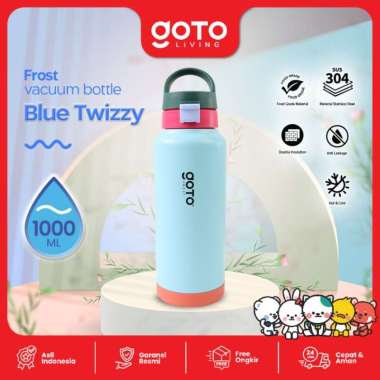 Goto Frost Vacuum Tumbler Stainless Aesthetic Tahan Panas Dingin 1000 ML BLUE TWIZZY