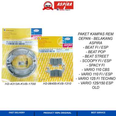 PAKET KAMPAS REM BEAT FI BEAT ESP POP VARIO 125 VARIO 150 VARIO 110 GENIO SCOOPY ASPIRA (1) BEAT FI