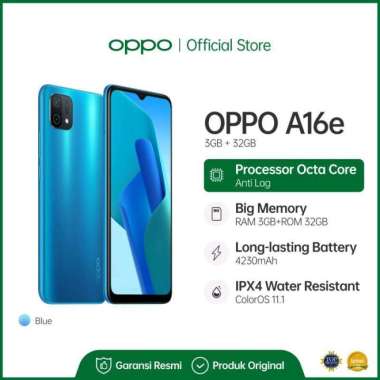 OPPO A16e Ram 3/32Gb Garansi Resmi blue