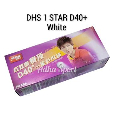 Bola Pingpong DHS 1 Star D40+ Original Bintang Satu Adha Sport Putih