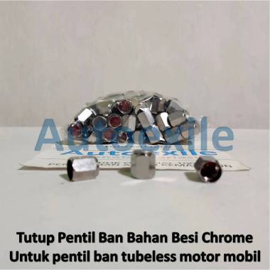 Tutup Pentil Bahan Besi Chrome untuk Ban Tubeless Tubles Motor Mobil