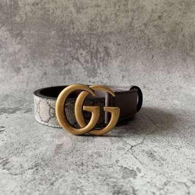 Gucci gg supreme belt in beige/ebony 3cm - 75