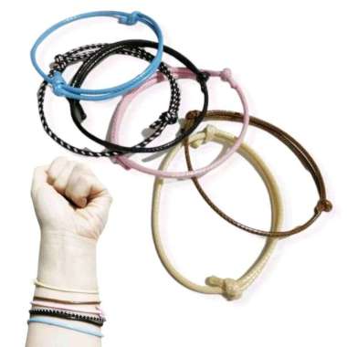 Gelang Tali Polos Handmade Bracelet Leather Cord Handmade Fashion Gelang Tali Black