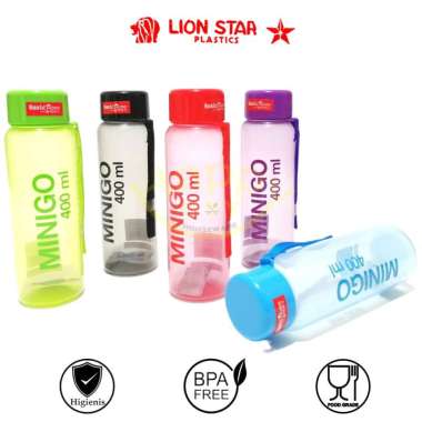 LION STAR BOTOL AIR MINUM | BOTOL PLASTIK | BOTOL MINUM TUTUP PUTAR 400-600ML MERAH 400ML
