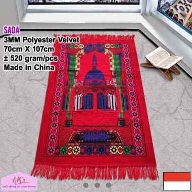 Sajadah sejadah polyester velvet alas perlengkapan sholat shalat bulu murah dewasa 70 cm x 107 - NMs