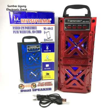 MS4043 Mitsuyama Radio FM Portable Bluetooth USB SD Speaker 2x3inch