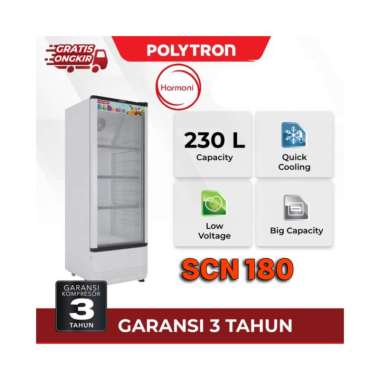 SHOWCASE POLYTRON KULKAS PENDINGIN MINUMAN KULKAS SHOWCASE PENDINGIN MINUMAN FREE ONGKIR SERANG SCN 180