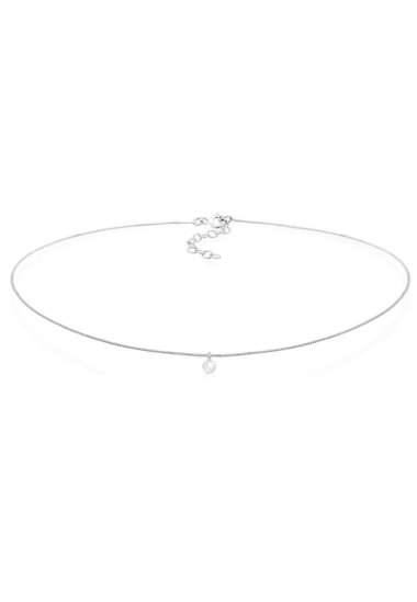Elli Jewelry Kalung Perhiasan Perak 925 Wanita Choker Geo Moonstone