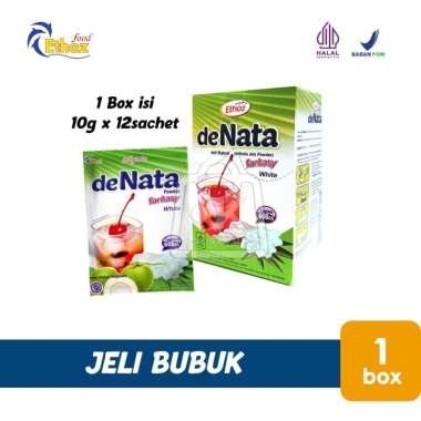 Nata De Coco Bubuk DENATA Jeli Nata Jelly Powder 10g x 12 (1 Box) White/Plain