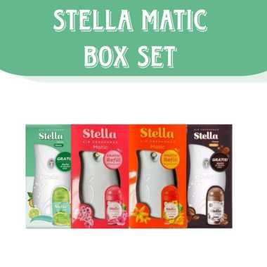 STELLA MATIC BOX SET ALAT DENGAN REFFIL PENGHARUM RUANGAN ALAT OTOMATIS HIJAU