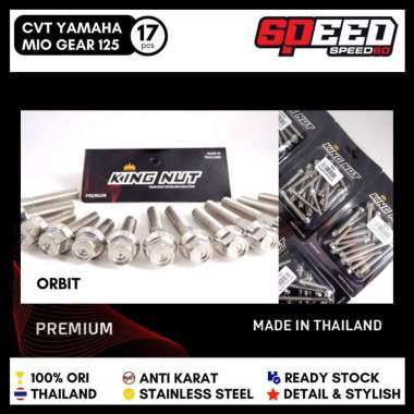 Baut CVT Yamaha Mio Gear 125 Baut Probolt Thailand Stainless King Nut Orbit Silver