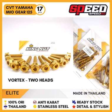 Baut CVT Yamaha Mio Gear 125 Baut Probolt Thailand Stainless King Nut Vortex Blue