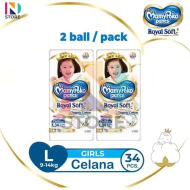 Mamypoko Royal Soft S46/M42/L34/XL30/XXL24 Boys Girls Tipe Celana 2 Ball RS-L34 GIRLS 2 BALL