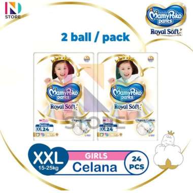 Mamypoko Royal Soft S46/M42/L34/XL30/XXL24 Boys Girls Tipe Celana 2 Ball RS-XXL24 GIRL 2 BALL