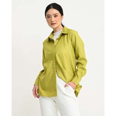 Geulis.id DAILY SHIRT BRIGHT SERIES (12 warna) KEMEJA KERJA / KEMEJA ANTIKUSUT S Lime