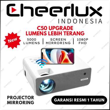 PROYEKTOR CHEERLUX C50 WIFI BLUETOOTH 5000 LUMENS | PROJECTOR CHEERLUX C50 WIFI MIRRORING
