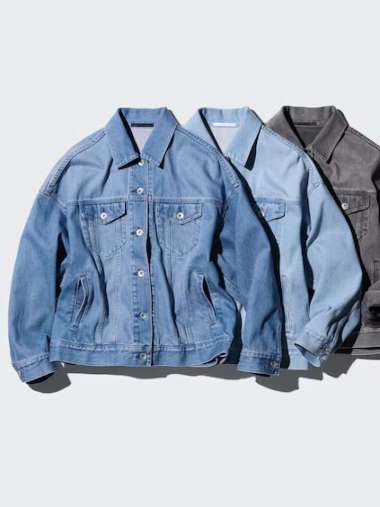 UNIQLO Jaket Oversize Denim jacket Wanita L BLUE 64