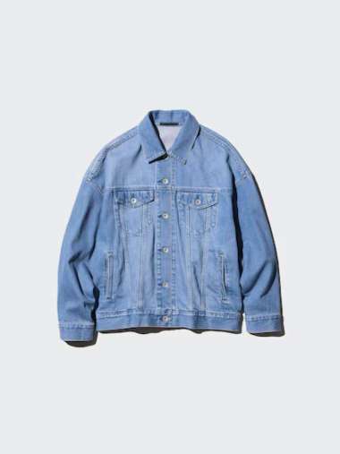UNIQLO Jaket Oversize Denim jacket Wanita S BLUE 64