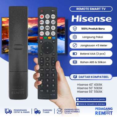 Remot Remote TV Hisense LCD LED Smart TV Android TV UHD 4K EN2G36H 43E6K 50E6K 55E6K