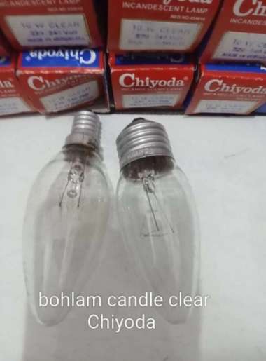 Lampu Bohlam Hias Candle CHIYODA 10w 25w Torpedo E14 E27 Super Terang TOP e14 cler 10w